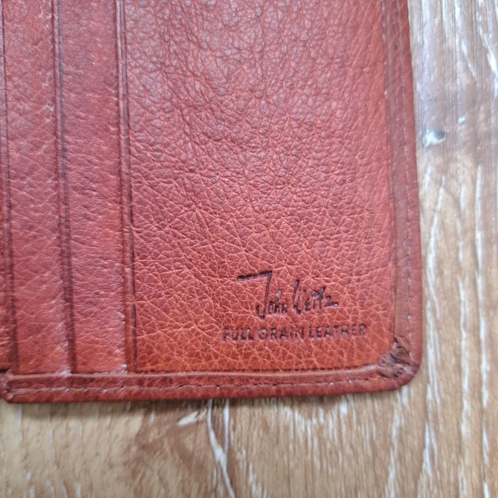 True Vintage Western John Weitz Wallet Tooled Leather 1960s/1970s Deer Trifold